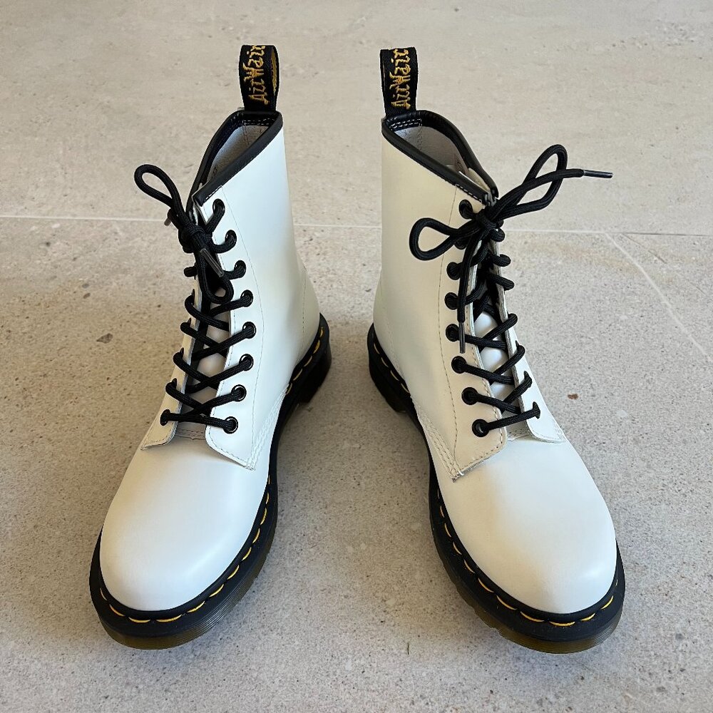 Dr Martens Smooth White Vegan Boots